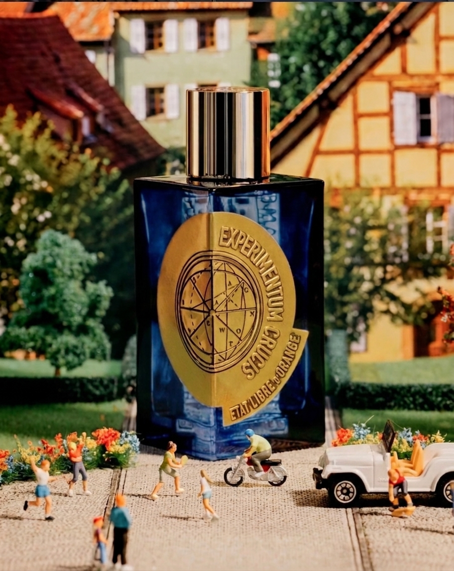 État Libre d’Orange fragrance bottle set in a playful miniature village scene
